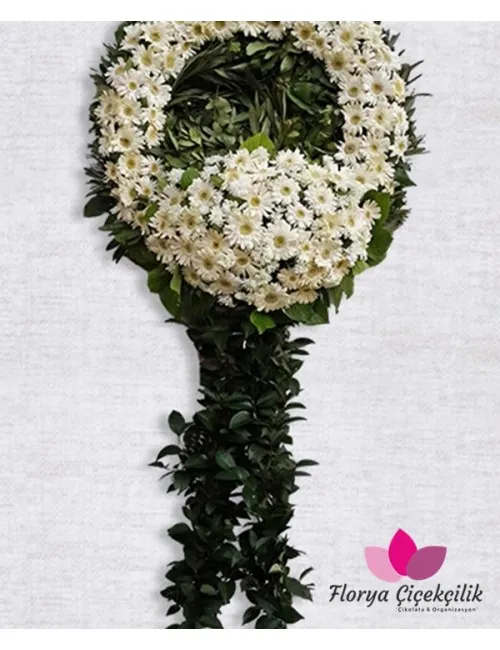 Cenaze Çelengi Beyaz Kırmızı